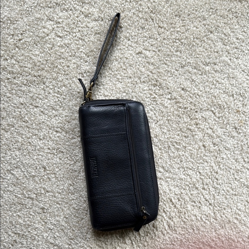 Duluth Trading Black Lifetime Leather Wristlet